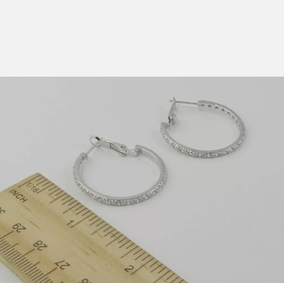simone l. smith  Jewelry  Simone L Smith Cz Hoop Earrings  Poshmark